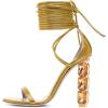 imageFSJ Women Crystal Beads High Heel Sandals Lace Up Open Toe Fashion Sexy Strappy Wedding Party Prom Dress Shoes Size 415 USYellow