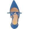 imageFSJ Women Fashion Pointed Toe Stiletto High Heel Strappy Cutout Dress Sandals Lace up Bowknots Suede Party Pumps Shoes Size 415 USBlue