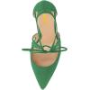 imageFSJ Women Fashion Pointed Toe Stiletto High Heel Strappy Cutout Dress Sandals Lace up Bowknots Suede Party Pumps Shoes Size 415 USGreen