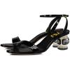 imageFSJ Women Gorgeous Crystal Low Block Heel Open Toe Ankle Strap Sandals Comfort Wedding Office Party Dress Shoes Size 415 USBlack