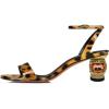 imageFSJ Women Gorgeous Crystal Low Block Heel Open Toe Ankle Strap Sandals Comfort Wedding Office Party Dress Shoes Size 415 USLeopard