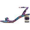 imageFSJ Women Gorgeous Crystal Low Block Heel Open Toe Ankle Strap Sandals Comfort Wedding Office Party Dress Shoes Size 415 USPurple With Pattern