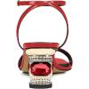 imageFSJ Women Gorgeous Crystal Low Block Heel Open Toe Ankle Strap Sandals Comfort Wedding Office Party Dress Shoes Size 415 USRed