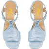 imageFSJ Women Low Block Chunky Heel Sandals Square Open Toe Ankle Strap Buckle Wide Width Bohemian Strappy Party Dress Pumps Size 415 USBlue
