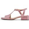 imageFSJ Women Low Block Chunky Heel Sandals Square Open Toe Ankle Strap Buckle Wide Width Bohemian Strappy Party Dress Pumps Size 415 USPink