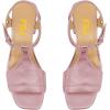 imageFSJ Women Low Block Chunky Heel Sandals Square Open Toe Ankle Strap Buckle Wide Width Bohemian Strappy Party Dress Pumps Size 415 USPink