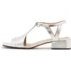 imageFSJ Women Low Block Chunky Heel Sandals Square Open Toe Ankle Strap Buckle Wide Width Bohemian Strappy Party Dress Pumps Size 415 USSilver