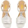 imageFSJ Women Low Block Chunky Heel Sandals Square Open Toe Ankle Strap Buckle Wide Width Bohemian Strappy Party Dress Pumps Size 415 USSilver