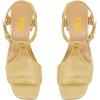 imageFSJ Women Low Block Chunky Heel Sandals Square Open Toe Ankle Strap Buckle Wide Width Bohemian Strappy Party Dress Pumps Size 415 USYellow