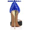 imageFSJ Women Spikes Rivets Peep Toe Sandals Stiletto High Heels Ankle Strap Studded DOrsay Pumps ShoesBlackblue