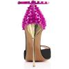 imageFSJ Women Spikes Rivets Peep Toe Sandals Stiletto High Heels Ankle Strap Studded DOrsay Pumps ShoesBlackfuchsia