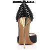 imageFSJ Women Spikes Rivets Peep Toe Sandals Stiletto High Heels Ankle Strap Studded DOrsay Pumps ShoesBlackstudded
