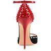 imageFSJ Women Spikes Rivets Peep Toe Sandals Stiletto High Heels Ankle Strap Studded DOrsay Pumps ShoesCustomize