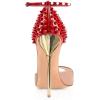imageFSJ Women Spikes Rivets Peep Toe Sandals Stiletto High Heels Ankle Strap Studded DOrsay Pumps ShoesNudered