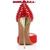imageFSJ Women Spikes Rivets Peep Toe Sandals Stiletto High Heels Ankle Strap Studded DOrsay Pumps ShoesRedstudded