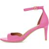 imageFSJ Women Summer Buckled Ankle Strap Sandals Open Toe Mid Stiletto Heels Casual Daily Shoes Size 415 USFuchsia