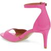 imageFSJ Women Summer Buckled Ankle Strap Sandals Open Toe Mid Stiletto Heels Casual Daily Shoes Size 415 USFuchsia