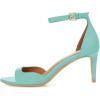 imageFSJ Women Summer Buckled Ankle Strap Sandals Open Toe Mid Stiletto Heels Casual Daily Shoes Size 415 USTurquoise