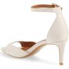 imageFSJ Women Summer Buckled Ankle Strap Sandals Open Toe Mid Stiletto Heels Casual Daily Shoes Size 415 USWhite