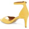 imageFSJ Women Summer Buckled Ankle Strap Sandals Open Toe Mid Stiletto Heels Casual Daily Shoes Size 415 USYellow