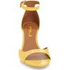 imageFSJ Women Summer Buckled Ankle Strap Sandals Open Toe Mid Stiletto Heels Casual Daily Shoes Size 415 USYellow