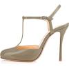 imageFSJ Women T Strap Sandals High Heels Pumps Closed Toe Stilettos Buckle Party Shoes Size 415 USGrey