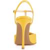 imageFSJ Women T Strap Sandals High Heels Pumps Closed Toe Stilettos Buckle Party Shoes Size 415 USYellow