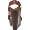 imageFSJ Women Wedge Platform Sandal Cross Strap Open Peep Toe Ankle Buckle Summer Casual Holiday Dress Shoes Size 416 USBrown