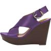 imageFSJ Women Wedge Platform Sandal Cross Strap Open Peep Toe Ankle Buckle Summer Casual Holiday Dress Shoes Size 416 USPurple