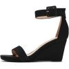 imageFSJ Womens Wedge Sandals Low Platform Ankle Strap Open Toe Sandal Summer Casual Dress Classic Wedge Heeled Sandals Party Shoes Size 415 USBlack