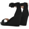 imageFSJ Womens Wedge Sandals Low Platform Ankle Strap Open Toe Sandal Summer Casual Dress Classic Wedge Heeled Sandals Party Shoes Size 415 USBlack