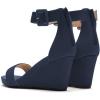 imageFSJ Womens Wedge Sandals Low Platform Ankle Strap Open Toe Sandal Summer Casual Dress Classic Wedge Heeled Sandals Party Shoes Size 415 USDarkblue