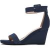 imageFSJ Womens Wedge Sandals Low Platform Ankle Strap Open Toe Sandal Summer Casual Dress Classic Wedge Heeled Sandals Party Shoes Size 415 USDarkblue