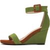 imageFSJ Womens Wedge Sandals Low Platform Ankle Strap Open Toe Sandal Summer Casual Dress Classic Wedge Heeled Sandals Party Shoes Size 415 USForest Brown