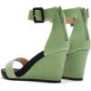 imageFSJ Womens Wedge Sandals Low Platform Ankle Strap Open Toe Sandal Summer Casual Dress Classic Wedge Heeled Sandals Party Shoes Size 415 USGreen Black