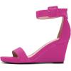 imageFSJ Womens Wedge Sandals Low Platform Ankle Strap Open Toe Sandal Summer Casual Dress Classic Wedge Heeled Sandals Party Shoes Size 415 USHotpink