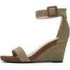 imageFSJ Womens Wedge Sandals Low Platform Ankle Strap Open Toe Sandal Summer Casual Dress Classic Wedge Heeled Sandals Party Shoes Size 415 USKhaki