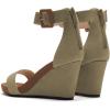 imageFSJ Womens Wedge Sandals Low Platform Ankle Strap Open Toe Sandal Summer Casual Dress Classic Wedge Heeled Sandals Party Shoes Size 415 USKhaki