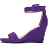 imageFSJ Womens Wedge Sandals Low Platform Ankle Strap Open Toe Sandal Summer Casual Dress Classic Wedge Heeled Sandals Party Shoes Size 415 USPurple