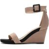 imageFSJ Womens Wedge Sandals Low Platform Ankle Strap Open Toe Sandal Summer Casual Dress Classic Wedge Heeled Sandals Party Shoes Size 415 USTan