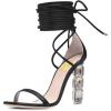 imageFSJ Women Crystal Beads High Heel Sandals Lace Up Open Toe Fashion Sexy Strappy Wedding Party Prom Dress Shoes Size 415 USBlack