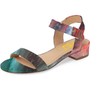 imageFSJ Women Casual Open Toe Block Low Heel Ankle Strap Sandals Comfort Summer Shoes Size 415 USAurora