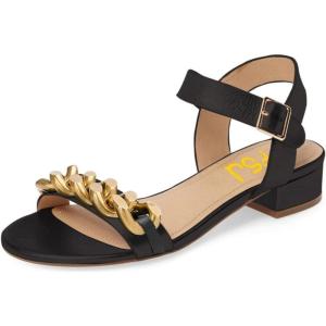 imageFSJ Women Casual Open Toe Block Low Heel Ankle Strap Sandals Comfort Summer Shoes Size 415 USBlackchain