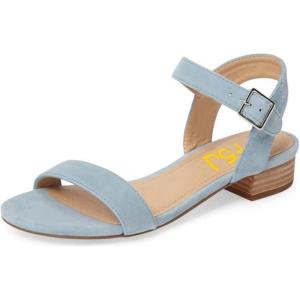 imageFSJ Women Casual Open Toe Block Low Heel Ankle Strap Sandals Comfort Summer Shoes Size 415 USBluesuede