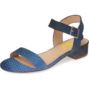 imageFSJ Women Casual Open Toe Block Low Heel Ankle Strap Sandals Comfort Summer Shoes Size 415 USScale