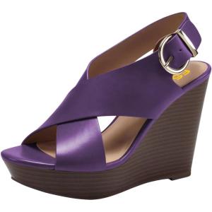 imageFSJ Women Wedge Platform Sandal Cross Strap Open Peep Toe Ankle Buckle Summer Casual Holiday Dress Shoes Size 416 USPurple