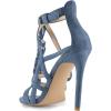 imageFSJ Women Chic Open Toe Stiletto High Heels Sandals Cutout Side Buckle Suede Party Dress Summer Shoes Size 415 USBlue