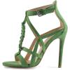 imageFSJ Women Chic Open Toe Stiletto High Heels Sandals Cutout Side Buckle Suede Party Dress Summer Shoes Size 415 USGreen