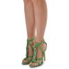 imageFSJ Women Chic Open Toe Stiletto High Heels Sandals Cutout Side Buckle Suede Party Dress Summer Shoes Size 415 USGreen