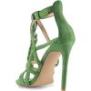 imageFSJ Women Chic Open Toe Stiletto High Heels Sandals Cutout Side Buckle Suede Party Dress Summer Shoes Size 415 USGreen